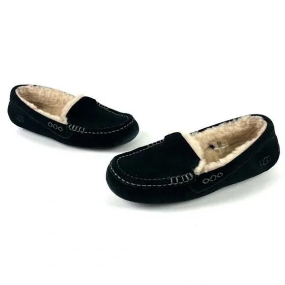 UGG Black Moccasin Slippers - Picture 1 of 6